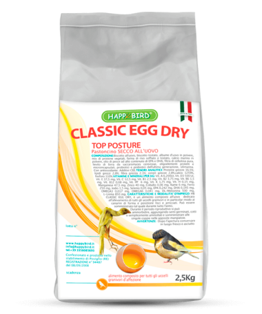 CLASSIC EGG DRY pastoncino per canarini forma e posizione