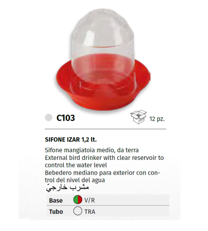 ABBEVERATOIO A SIFONE "IZAR" medio da terra 1,2 lt