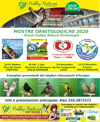 Mostre Ornitologiche 2020 con stand Hobby Natura Ornitologia