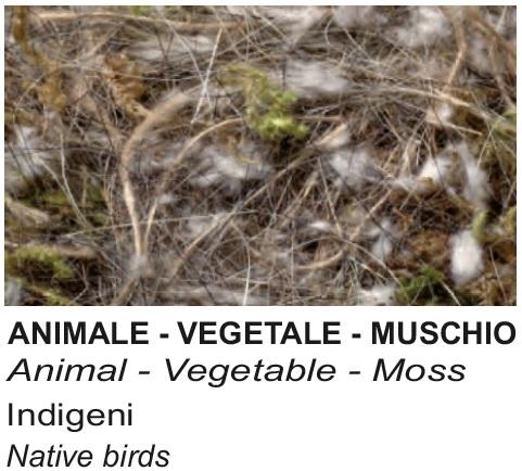 Mixed ANIMAL-VEGETABLE-MOSS for native birds nests