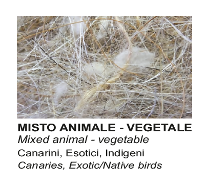 Mixed ANIMAL-VEGETABLE for native, exotics, and canaries birds nests