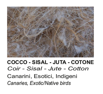 Mixed COIR-SISAL-JUTE-COTTON for canine, native birds and exotic nests